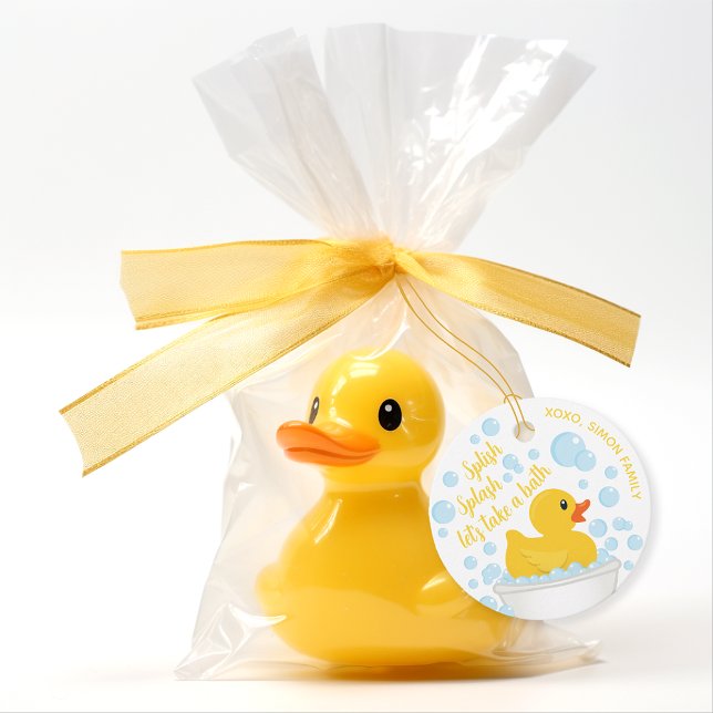 Étiquettes Cadeau Balises Favoris de la fête du canard en caoutchouc (cute rubber duck baby shower party favor)