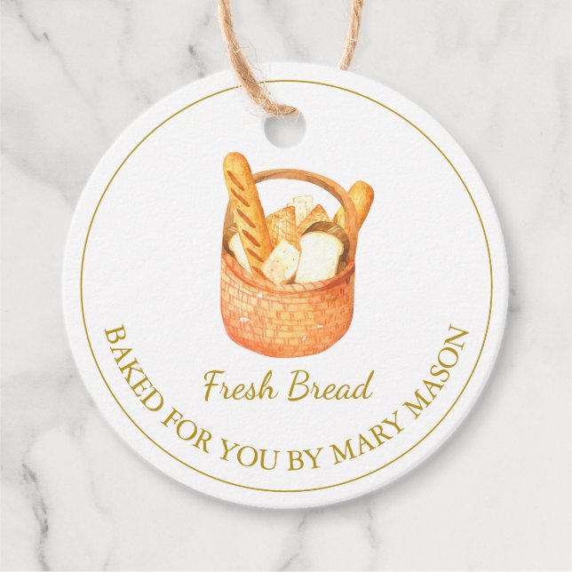 Étiquettes Cadeau Balises Favoris de Pain Maison | Blanc (Devant)