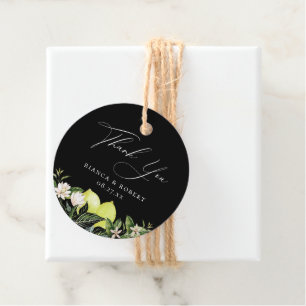 Étiquettes Cadeau Balises Favoris Mariage citrons Botanique Merci