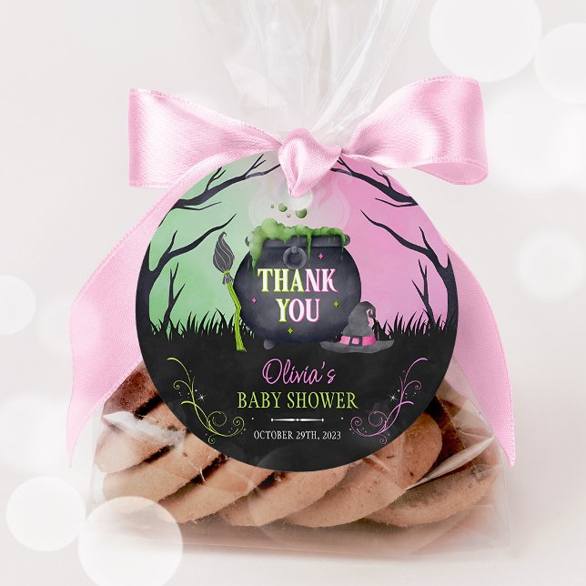 Étiquettes Cadeau Balises Favoriser Baby shower Halloween mignonnes (Witchy Baby Shower Favor Tags)