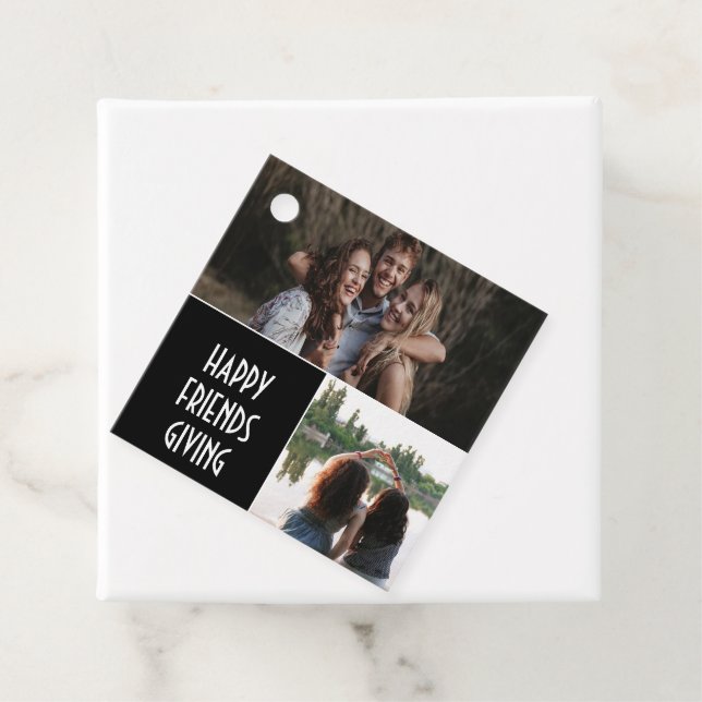 Étiquettes Cadeau Balises Favoriser Happy Friendsgiving Personnalisé (En situation)