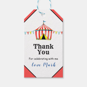 Étiquettes-cadeau Balises Favoriser l'anniversaire du cirque mignon