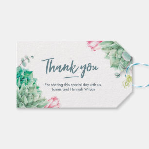 Étiquettes-cadeau Balises Favoriser mariage Merci   fleurs succulent