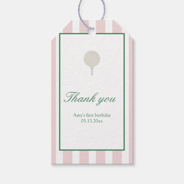 Étiquettes-cadeau Balises Favoriser Rectangle de golf rose (Devant)