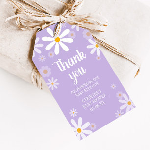 Étiquettes-cadeau Balises Favorites Baby shower Purple Daisy