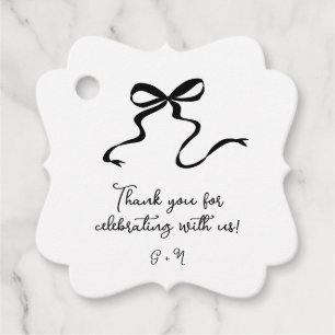 Étiquettes Cadeau Balises Favour Mariage de la Bow dessinées à la ma