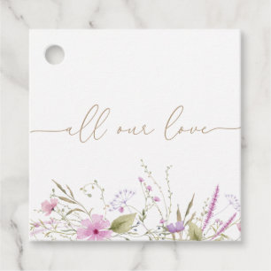 Étiquettes Cadeau Balises fleur sauvage Baby shower pré Merci Favori