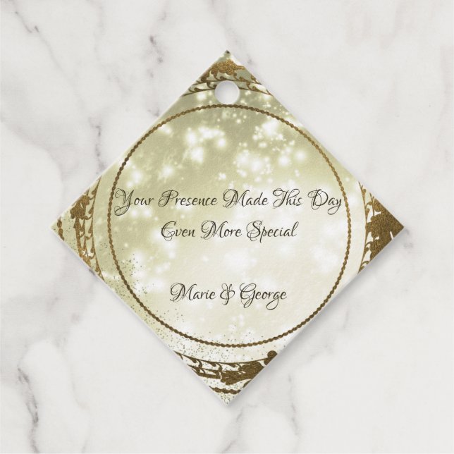 Étiquettes Cadeau Balises mariages or (Devant)