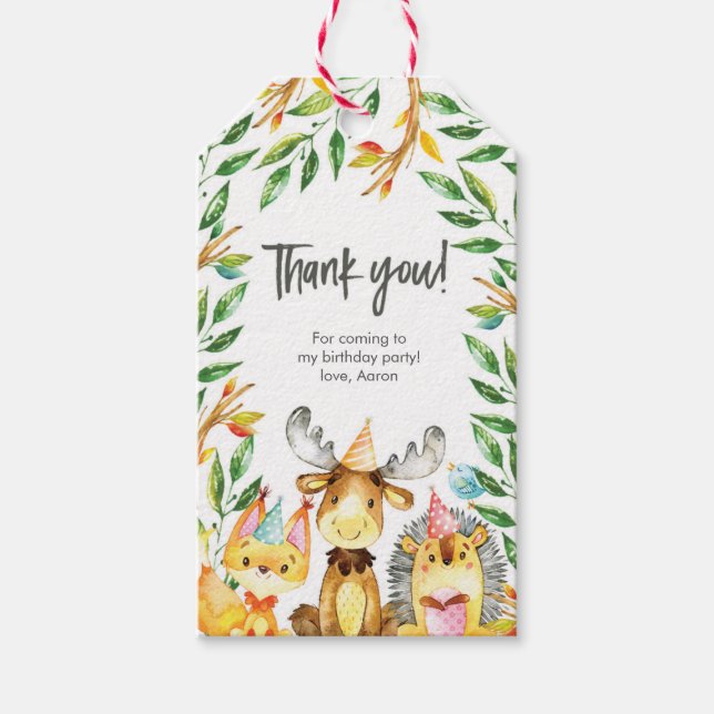 Étiquettes-cadeau Balises Merci | Balises de préférence | Animaux de (Devant)