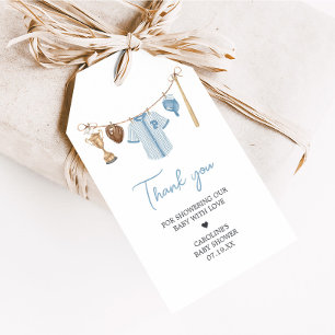 Étiquettes-cadeau Balises préférées du Baby shower de baseball Littl