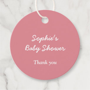 Étiquettes Cadeau Balises préférentielles pour Baby shower rose pâle