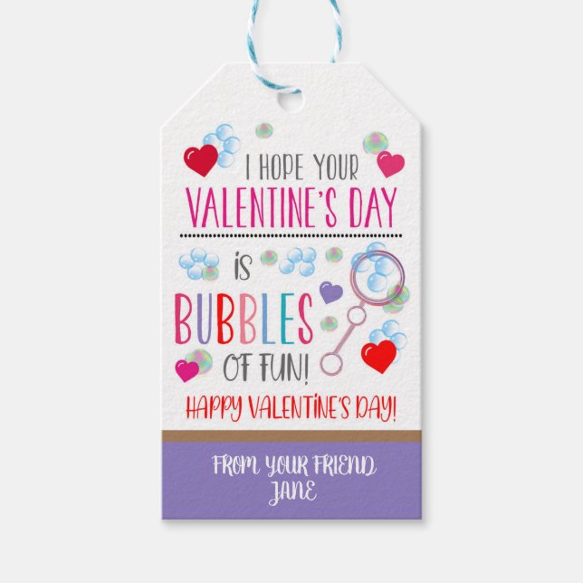Étiquettes-cadeau Balises Valentine Bubble (Devant)