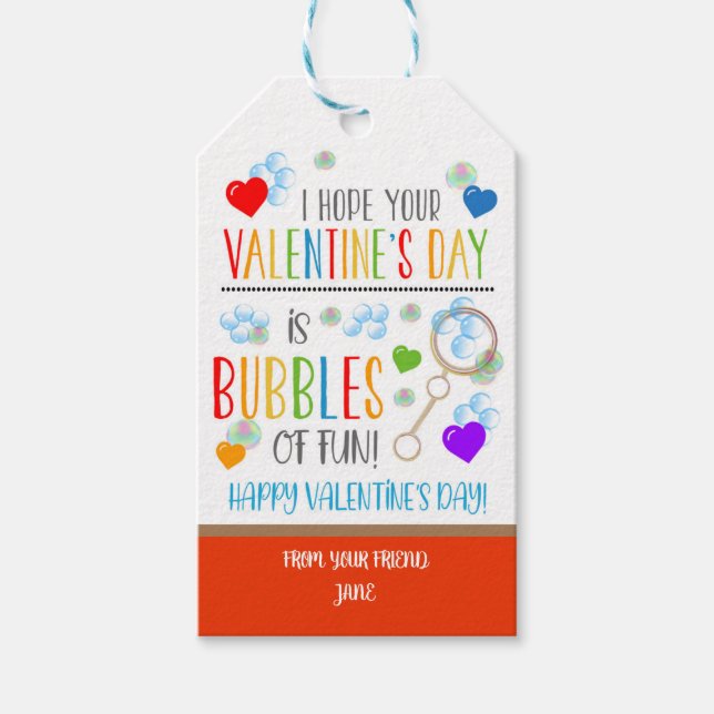 Étiquettes-cadeau Balises Valentine Bubble (Devant)