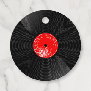 Étiquettes Cadeau Balises vintages de préférence de vinyle Retro Elé