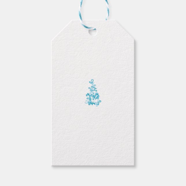 Étiquettes-cadeau Ball Blue, Medium Turquoise design décoratif (Devant)
