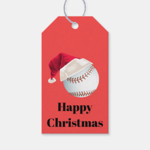 Étiquettes-cadeau Baller Christmas Baseball Père Noël Sports