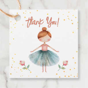 Étiquettes Cadeau Ballerina Ballet Red Hair Girl Anniversaire