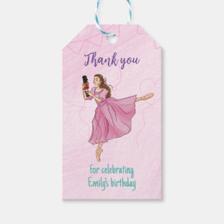 Étiquettes-cadeau Ballerina Nutcracker Balley Anniversaire Nom
