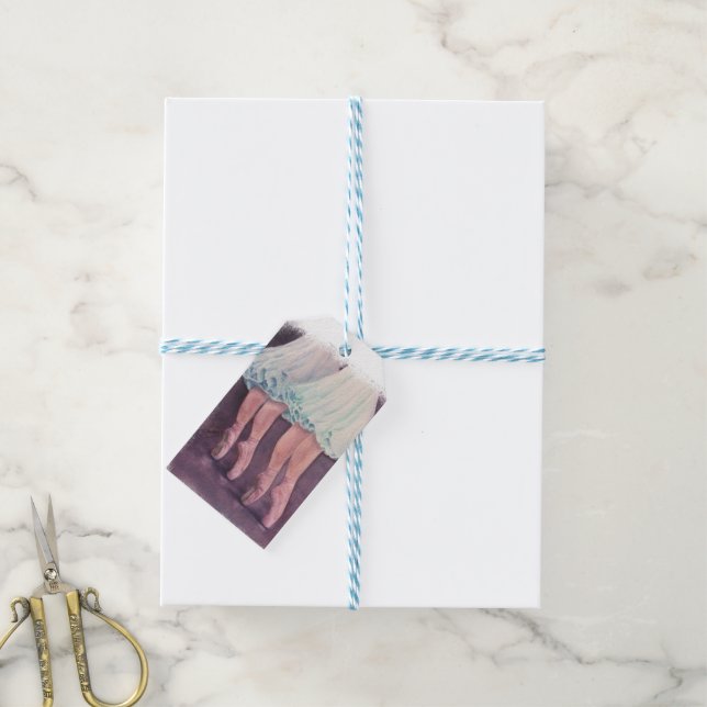 ÉTIQUETTES-CADEAU BALLERINAS EN BLEU (Avec de laficelle)