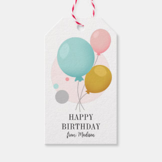 Étiquettes-cadeau Ballons colorés Personnalisé Joyeux Anniversaire