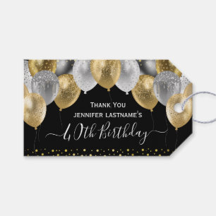 Étiquettes-cadeau Ballons de parties scintillant 40th Birthday Party