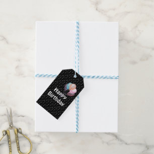 Étiquettes-cadeau Ballons et points d'anniversaire