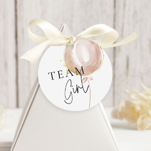 Étiquettes Cadeau Balloon rose et bleu Evele Genre Équipe Fille