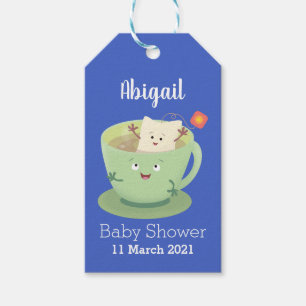 Étiquettes-cadeau Bande dessinée de la tasse de thé mignonne humour