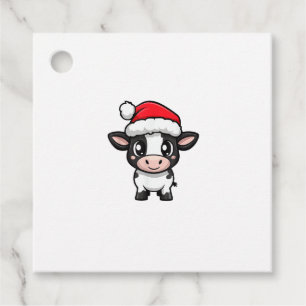 Étiquettes Cadeau Bande dessinée de Noël de vache