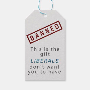 Étiquettes-cadeau Banni par le tag-cadeau humoristique des libéraux