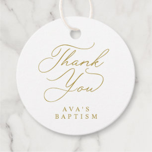 Étiquettes Cadeau Baptême Première communion Gold Dieu béni Croix