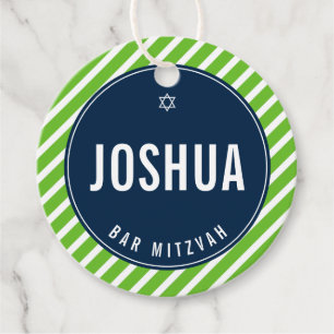 Étiquettes Cadeau BAR MITZVAH simple moderne nfl vert marine bleu