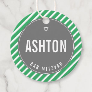 Étiquettes Cadeau BAR MITZVAH simple moderne nfl vert noir