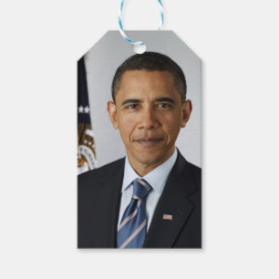 Étiquettes-cadeau Barack Obama Président américain Portrait de la Ma