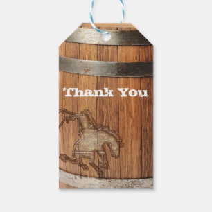 Étiquettes-cadeau Baril en bois de Rodéo Western Cowboy Cadeau de FÊ