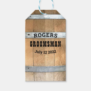 Étiquettes-cadeau Baril Whiskey Groomsman personnalisé