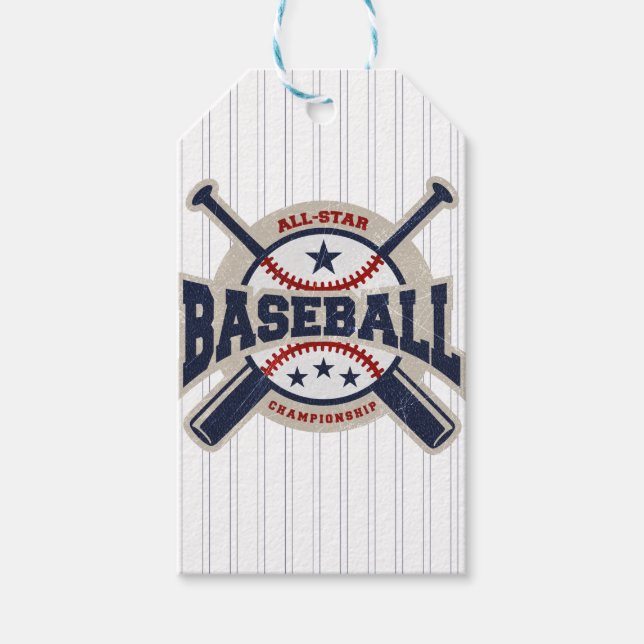 Étiquettes-cadeau Baseball All Star Team Sport Anniversaire (Devant)