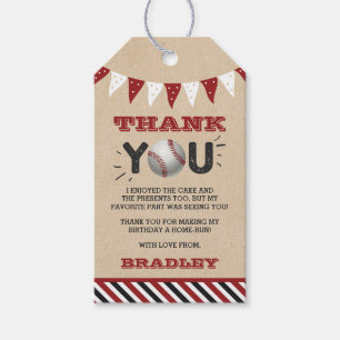 Étiquettes-cadeau Baseball N'Importe Quel Âge Anniversaire