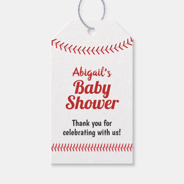 Étiquettes-cadeau Baseball Sports Thème Baby shower Favoriser (Devant)