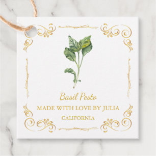 Étiquettes Cadeau Basil Pesto Carré maison vintage Hang Tag