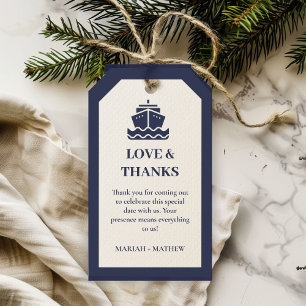 Étiquettes-cadeau Bateau de croisière nautique mariage Merci