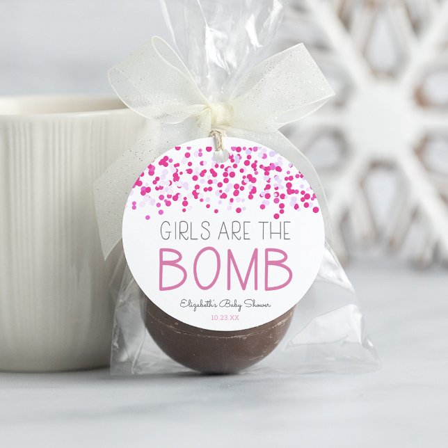 Étiquettes Cadeau Bath Bomb Baby shower Favoriser balise (Créateur téléchargé)