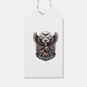 Étiquettes-cadeau Batteur Patriotique De Musique De Liberté Rock Mét