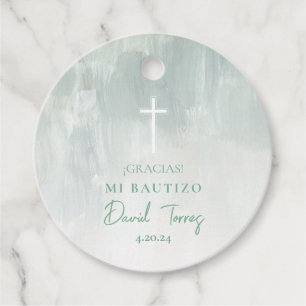 Étiquettes Cadeau Bautizo Etiqueta para Recuerdos Verde Favoriser le