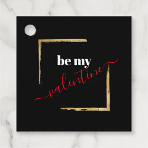 Étiquettes Cadeau Be My Valentine Custom Black Typographie