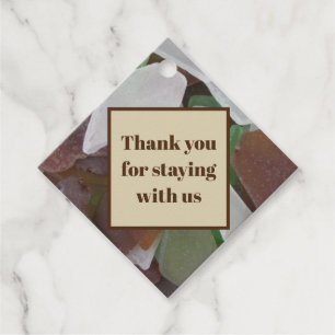 Étiquettes Cadeau Beach House Rental Sea Glass Photo Invité Merci