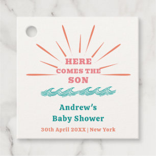 Étiquettes Cadeau Beach Sunshine Voici Le Baby shower Son