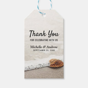 Étiquettes-cadeau Beach Waves Merci Mariage