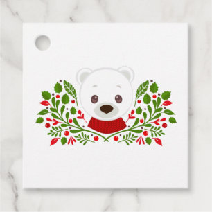 Étiquettes Cadeau Bear de Noël mignonne