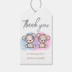 Étiquettes-cadeau Bear Gender Reveillez le Merci Cadeau Tags